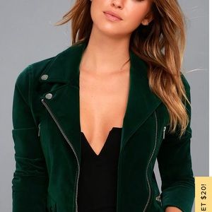 Lulus - Hunter Green Suede Jacket (small)